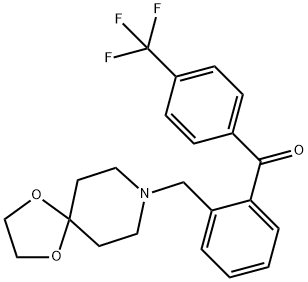 2-[8-(1,4-DIOXA-8-AZASPIRO[4.5]DECYL)METHYL]-4'-TRIFLUOROBENZOPHENONE Struktur