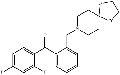 2,4-DIFLUORO-2'-[8-(1,4-DIOXA-8-AZASPIRO[4.5]DECYL)METHYL]BENZOPHENONE Struktur