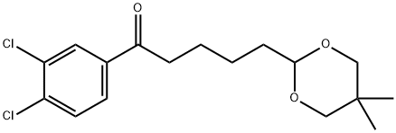 3',4'-DICHLORO-5-(5,5-DIMETHYL-1,3-DIOXAN-2-YL)VALEROPHENONE Struktur