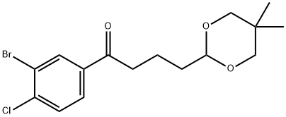 3'-BROMO-4'-CHLORO-4-(5,5-DIMETHYL-1,3-DIOXAN-2-YL)BUTYROPHENONE Struktur