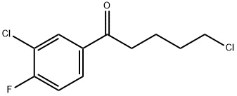 5-CHLORO-1-(3-CHLORO-4-FLUOROPHENYL)-1-OXOPENTANE Struktur