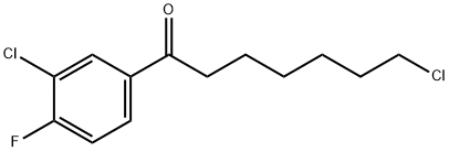 7-CHLORO-1-(3-CHLORO-4-FLUOROPHENYL)-1-OXOHEPTANE Struktur