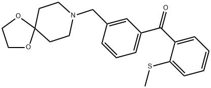 3'-[8-(1,4-DIOXA-8-AZASPIRO[4.5]DECYL)METHYL]-2-THIOMETHYL BENZOPHENONE Struktur