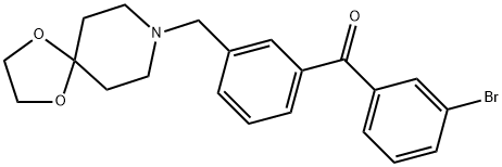 3-BROMO-3'-[8-(1,4-DIOXA-8-AZASPIRO[4.5]DECYL)METHYL]BENZOPHENONE Struktur