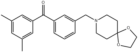 3,5-DIMETHYL-3'-[8-(1,4-DIOXA-8-AZASPIRO[4.5]DECYL)METHYL]BENZOPHENONE Struktur