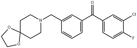 3-CHLORO-3'-[8-(1,4-DIOXA-8-AZASPIRO[4.5]DECYL)METHYL]-4-FLUOROBENZOPHENONE Struktur