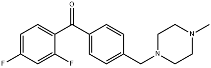 2,4-DIFLUORO-4'-(4-METHYLPIPERAZINOMETHYL) BENZOPHENONE Struktur