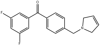 3,5-DIFLUORO-4'-(3-PYRROLINOMETHYL) BENZOPHENONE Struktur