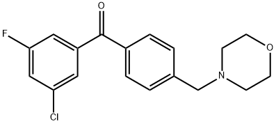 3-CHLORO-5-FLUORO-4'-MORPHOLINOMETHYL BENZOPHENONE price.