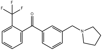 3'-PYRROLIDINOMETHYL-2-TRIFLUOROMETHYLBENZOPHENONE Struktur