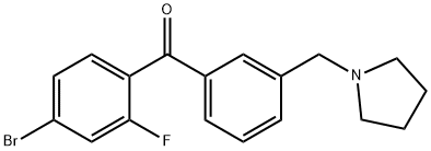 4-BROMO-2-FLUORO-3'-PYRROLIDINOMETHYL BENZOPHENONE Struktur