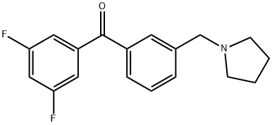 3,5-DIFLUORO-3'-PYRROLIDINOMETHYL BENZOPHENONE Struktur