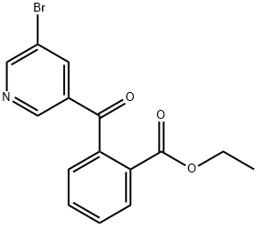 3-BROMO-5-(2-ETHOXYCARBONYLBENZOYL)PYRIDINE Struktur