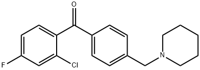 2-CHLORO-4-FLUORO-4'-PIPERIDINOMETHYL BENZOPHENONE Struktur