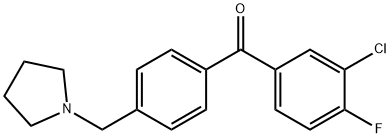 3-CHLORO-4-FLUORO-4'-PYRROLIDINOMETHYL BENZOPHENONE Struktur