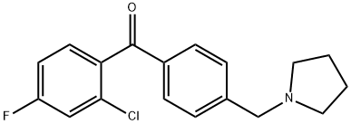 2-CHLORO-4-FLUORO-4'-PYRROLIDINOMETHYL BENZOPHENONE Struktur