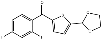 2-(2,4-DIFLUOROBENZOYL)-5-(1,3-DIOXOLAN-2-YL)THIOPHENE Struktur