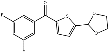 2-(3,5-DIFLUOROBENZOYL)-5-(1,3-DIOXOLAN-2-YL)THIOPHENE Struktur