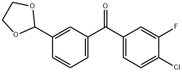 4-CHLORO-3'-(1,3-DIOXOLAN-2-YL)-3-FLUOROBENZOPHENONE Struktur