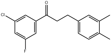 3'-CHLORO-3-(3,4-DIMETHYLPHENYL)-5'-FLUOROPROPIOPHENONE Struktur