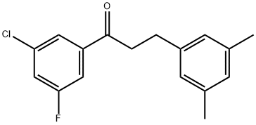 3'-CHLORO-3-(3,5-DIMETHYLPHENYL)-5'-FLUOROPROPIOPHENONE Struktur