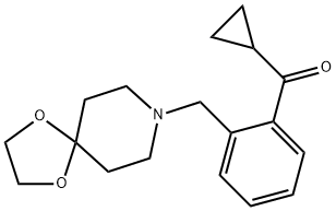 CYCLOPROPYL 2-[8-(1,4-DIOXA-8-AZASPIRO[4.5]DECYL)METHYL]PHENYL KETONE Struktur