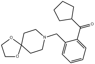 CYCLOPENTYL 2-[8-(1,4-DIOXA-8-AZASPIRO[4.5]DECYL)METHYL]PHENYL KETONE Struktur