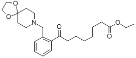 ETHYL 8-[2-[8-(1,4-DIOXA-8-AZASPIRO[4.5]DECYL)METHYL]PHENYL]-8-OXOOCTANOATE Struktur