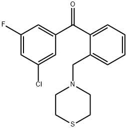 3-CHLORO-5-FLUORO-2'-THIOMORPHOLINOMETHYL BENZOPHENONE Struktur