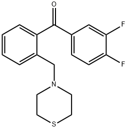 3,4-DIFLUORO-2'-THIOMORPHOLINOMETHYL BENZOPHENONE Struktur