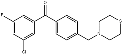 3-CHLORO-5-FLUORO-4'-THIOMORPHOLINOMETHYL BENZOPHENONE price.