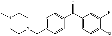 4-CHLORO-3-FLUORO-4'-(4-METHYLPIPERAZINOMETHYL) BENZOPHENONE Struktur