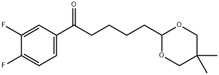 3',4'-DIFLUORO-5-(5,5-DIMETHYL-1,3-DIOXAN-2-YL)VALEROPHENONE Struktur