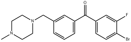 4-BROMO-3-FLUORO-3'-(4-METHYLPIPERAZINOMETHYL) BENZOPHENONE Struktur