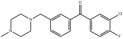 3-CHLORO-4-FLUORO-3'-(4-METHYLPIPERAZINOMETHYL) BENZOPHENONE Struktur