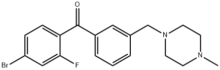 4-BROMO-2-FLUORO-3'-(4-METHYLPIPERAZINOMETHYL) BENZOPHENONE Struktur