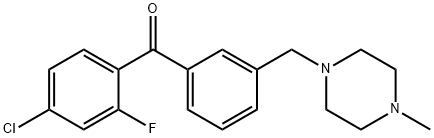 4-CHLORO-2-FLUORO-3'-(4-METHYLPIPERAZINOMETHYL) BENZOPHENONE Struktur