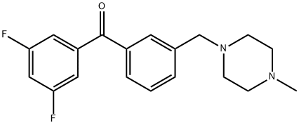 3,5-DIFLUORO-3'-(4-METHYLPIPERAZINOMETHYL) BENZOPHENONE Struktur