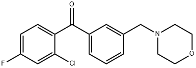 2-CHLORO-4-FLUORO-3'-MORPHOLINOMETHYL BENZOPHENONE Struktur