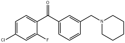 4-CHLORO-2-FLUORO-3'-PIPERIDINOMETHYL BENZOPHENONE Struktur