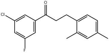 3'-CHLORO-3-(2,4-DIMETHYLPHENYL)-5'-FLUOROPROPIOPHENONE Struktur