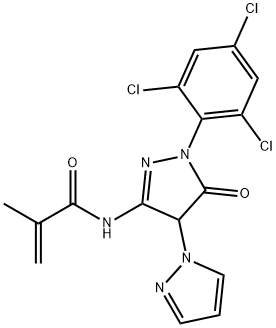 N-[5-Oxo-4-(1H-pyrazol-1-yl)-1-(2,4,6-trichlorophenyl)-2-pyrazolin-3-yl]methacrylamide Struktur