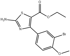 2-AMINO-4-(3-BROMO-4-METHOXYPHENYL)-5-THIAZOLECARBOXYLIC ACID ETHYL ESTER Struktur