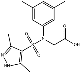 {(3,5-dimethylphenyl)[(3,5-dimethyl-1H-pyrazol-4-yl)sulfonyl]amino}acetic acid Struktur