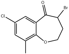 4-Bromo-7-chloro-9-methyl-3,4-dihydro-2H-benzo[b]oxepin-5-one Struktur