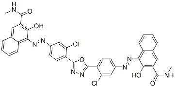 4,4'-[1,3,4-oxadiazole-2,5-diylbis[(3-chloro-4,1-phenylene)azo]]bis[3-hydroxy-N-methylnaphthalene-2-carboxamide] Struktur