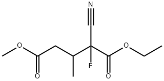 Pentanedioic acid, 2-cyano-2-fluoro-3-methyl-, 1-ethyl 5-methyl ester (9CI) Struktur