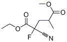 Pentanedioic acid, 2-cyano-2-fluoro-4-methyl-, 1-ethyl 5-methyl ester (9CI) Struktur