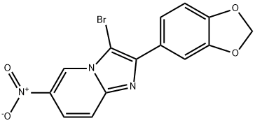 2-BENZO[1,3]DIOXOL-5-YL-3-BROMO-6-NITRO-IMIDAZO[1,2-A]PYRIDINE Struktur