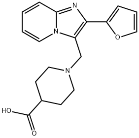 1-(2-FURAN-2-YL-IMIDAZO[1,2-A]PYRIDIN-3-YLMETHYL)-PIPERIDINE-4-CARBOXYLIC ACID Struktur